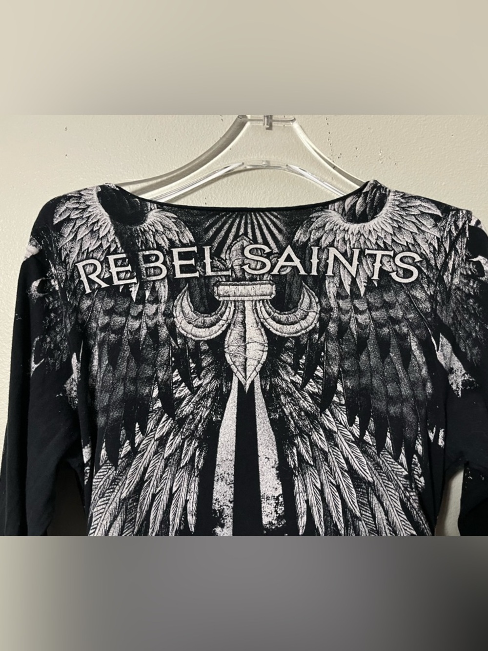 Affliction American Customs Diamond Motors T-Shirt Size XL Long Sleeve Bling - Picture 6 of 9